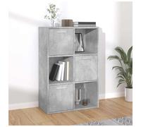 Storage Cabinet Concrete Grey 60.5x30x90 cm Engineered Wood Modern Pro Bookshelf