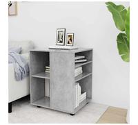 Storage Cabinet Concrete Grey 60x53x72 cm Engineered Wood with Lockable Wheels.