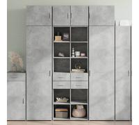 Storage Cabinet Concrete Grey 70x42.5x225 cm Engineered Wood Berkfield Home Grey One Size