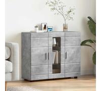 Storage Cabinet Concrete Grey 88.5x30.5x73cm Engineered Wood Matte Finish Modern