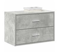 Storage Cabinet Concrete Grey Engineered Wood 60x31x40cm 2-Drawer Stackable Slim
