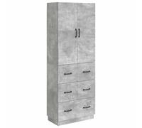 Storage Cabinet Engineered Wood Concrete Grey 66x34.5x87cm 3 Drawers 2 Doors Set