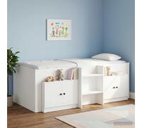 Storage Cabinet for Loft Bed 2pc White Engineered Wood Modular Kids 66x35x48 cm