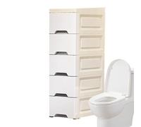 Storage Cabinet for Small Spaces, Standing Organizer Cabinet with Casters for Small Spaces, Vertical Organizer Tower with 5-Tier Drawer Design for Dormitory Living Rooms Bathroom