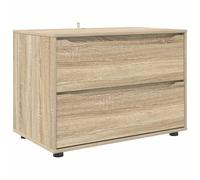 Storage Cabinet Height Adjustable with Drawer Engineered Wood Home vidaXL