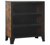 Storage Cabinet Metal&MDF Sideboard Cupboard Bookcase Rustic Brown/Grey vidaXL