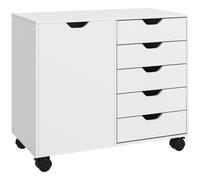 Storage Cabinet Modern Mobile 5-Drawer Door Office 78 x 40 x 66.5 cm White