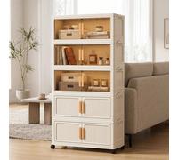 Storage Cabinet Multi-Compartment Foldable With Wheels For Snacks, Clothing Fifth Floor