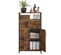 Storage Cabinet, Multipurpose Sideboard with Drawer and Adjustable Shelf, Bathroom Cabinet, for Living Room Kitchen, Industrial Style, Brown and Black