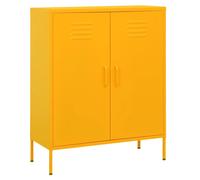 Storage cabinet Mustard Yellow Steel 80x35x101.5cm 2 Shelves Adjustable Flatpack