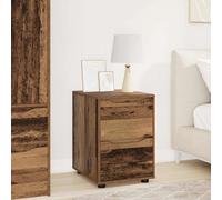 Storage Cabinet Old Wood 40x48x57cm Engineered Wood 2-Drawer Minimalist Bedside