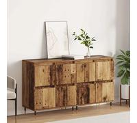 Storage Cabinet Old Wood 60x35x70cm 3pcs Engineered Wood 4-Door Modern Contempo