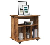 Storage Cabinet Old Wood 60x45x60cm Engineered Wood Mobile 4-Shelf with Wheels