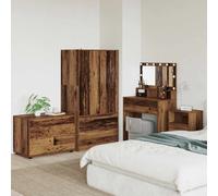 Storage Cabinet Old Wood 80x48x57cm Engineered Wood 2 Drawers Minimalist Compact