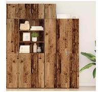 Storage Cabinet Old Wood Engineered Wood Slim 30x42.5x225cm Tall 3-Piece 2-Doors