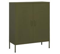 Storage cabinet Olive Green Steel 80x35x101.5cm 2 Adjustable Shelves Levellers+