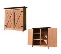 Storage cabinet,Outdoor Storage Cabinet, Solid Wood, Multi-Layer Design, Large Capacity for Gardens and Farms, 110 x 55 x 119.5cm, Durable and Functional Storage Solution