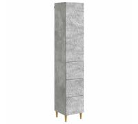Storage Cabinet Set Concrete Grey Engineered Wood 33x34.5x90cm 3-Drawer Compact