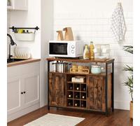 Storage Cabinet, Sideboard, Buffet Table, 2-Door Cupboard For Dining Room, Living Room, Kitchen, Rustic Brown And Black