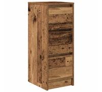 Sideboard 29.5x34x76 cm Old Wood Engineered Wood 3-Drawer Slim Storage Cabinet