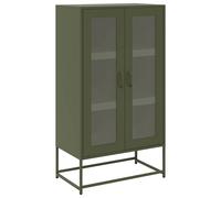 Highboard olive green 68x39x123 cm cold-rolled steel finish storage cabinet 6pc