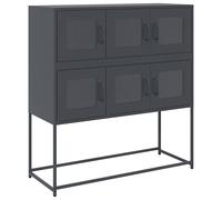 Sideboard Anthracite Cold-Rolled Steel 100.5x39x107 cm Metal Storage Cabinet HQ