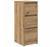 vidaXL 3 Drawer Artisan Oak Sideboard - Size: 76 x 29.5 x 34cm - Brown - Wilko