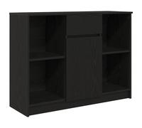 Sideboard Black Oak 101x35x76cm Engineered Wood 1 Door 1 Drawer Storage Modern