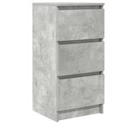 Sideboard Concrete Grey Engineered Wood 37.5x35x76cm 3-Drawer Slim Storage Home
