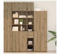 Storage Cabinet Slim Engineered Wood Artisan Oak 30x42.5x225 Old Wood 2 drawers