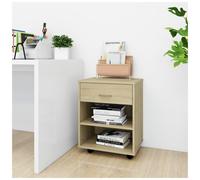Storage Cabinet Sonoma Oak 46x36x59cm Engineered Wood 2 Shelves 1 Drawer Compact