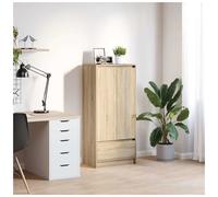 Storage Cabinet Sonoma Oak 55.5x34x119.5cm Tall Engineered Wood 2 Doors 1 Drawer