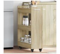 Storage Cabinet Sonoma Oak 60x22x79cm Engineered Wood 3-Shelf Modern Minimalist