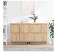 Storage Cabinet Sonoma Oak 60x35x70cm 3pcs 4-Door Engineered Wood Unit Modern XL