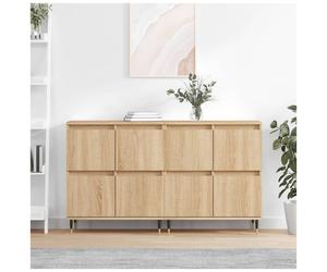 Storage Cabinet Sonoma Oak 60x35x70cm 3pcs 4-Door Engineered Wood Unit Modern XL