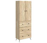 Storage Cabinet Sonoma Oak 66 x 34.5 x 90 cm Engineered Wood 3 Drawers 2 Shelves