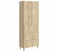 Storage Cabinet Sonoma Oak 66x34.5x90cm Engineered Wood 3 Drawer 2 Door Lockable