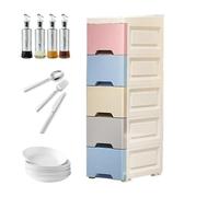 Storage Cabinet Spaces - Narrow Kitchen Organizer, Cabinets With Casters, Five Tier Drawer Design Vertical Organizers Shelves, Saving Bathroom Unit, Compact Hotel Solution | For Rental Restaurant