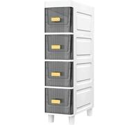 Storage Cabinet Stackable Storage Drawers Storage Cabinet Vertical Storage Unit Toilet Paper Cabinet For Bathroom Slim Tall Large Capacity Narrow Tall Slim Tower Waterpro,Transparent Gray-4 Tier