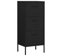 vidaXL Storage Cabinet Black Steel Indoor Furniture Sideboard Side Cabinet