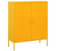 Storage Cabinet Steel Mustard Yellow 80x35x101.5cm 2-Door Adjustable ShelvesInc.
