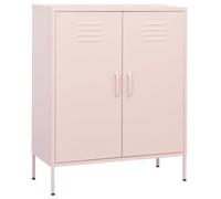 Storage Cabinet Steel Pink 80x35x101.5cm Adjustable Shelves Levellers 15cm Legs
