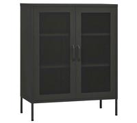 vidaXL Storage Cabinet Black Steel Home Sideboard Cupboard Storage Cabinet