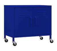 vidaXL Storage Cabinet Navy Blue Steel Sideboard Cupboard Display Cabinet