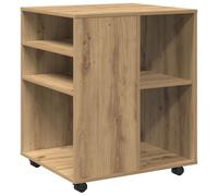 vidaXL Rolling Cabinet Artisan Oak 60x53x72 cm Engineered Wood