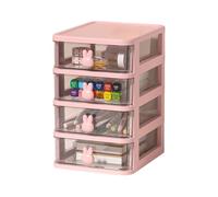 Storage Cabinet w/Drawer Open Shelf with Handles Office Home Organiser, Plastic Storage Tower, Transparent, Desktop Home Bathroom School Stationery Files,L17x W13.5 x H20.5 cm