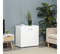 Storage Cabinet w/ Shelves and Door Wooden Sideboard Freestanding Cupboard HOMCOM White One Size