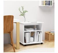 Storage Cabinet White 60x45x60cm Engineered Wood 4-Shelf Mobile Office Lockable