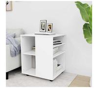 Storage Cabinet White 60x53x72 cm Engineered Wood Mobile 2-Shelf Slim & Lockable