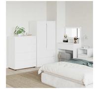 Storage Cabinet White 80x48x105cm Engineered Wood 4 Drawers Smooth Slides Stable